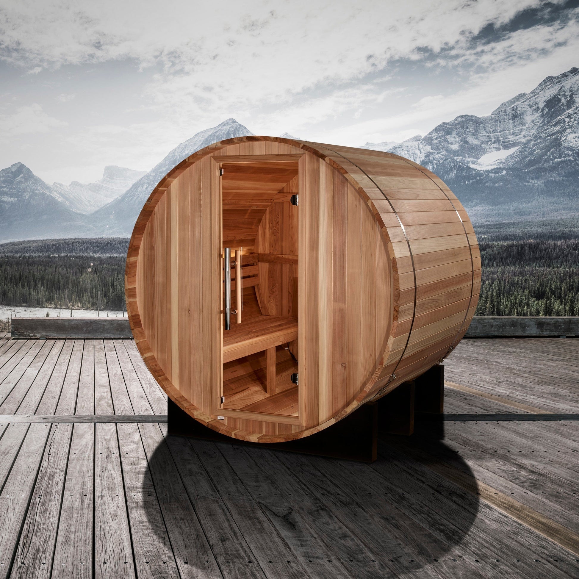 Golden Designs Sauna Golden Designs "St. Moritz" 2 Person Barrel Traditional Sauna - Pacific Cedar