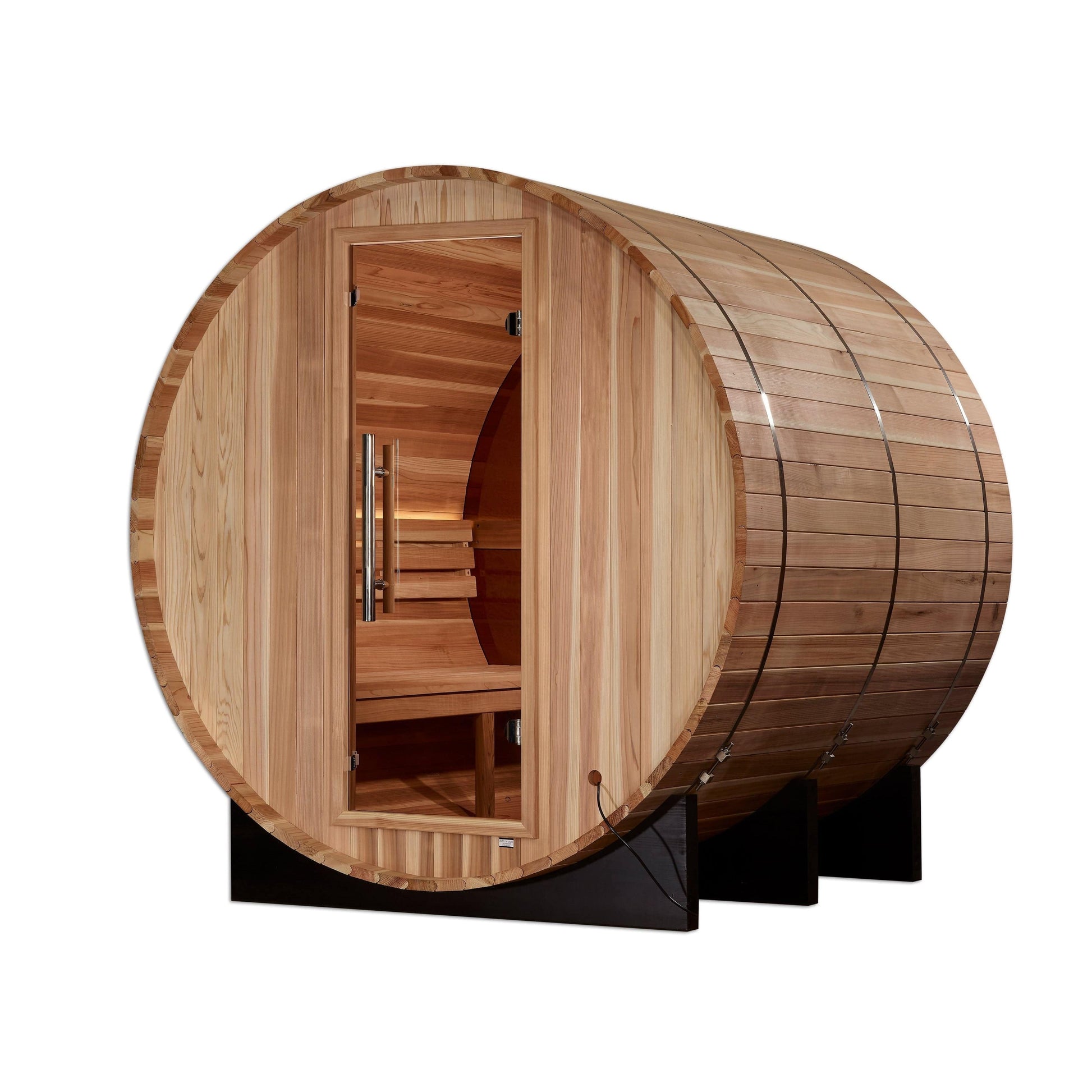 Golden Designs Sauna Golden Designs "Zurich" 4 Person Barrel with Bronze Privacy View - Traditional Sauna - Pacific Cedar