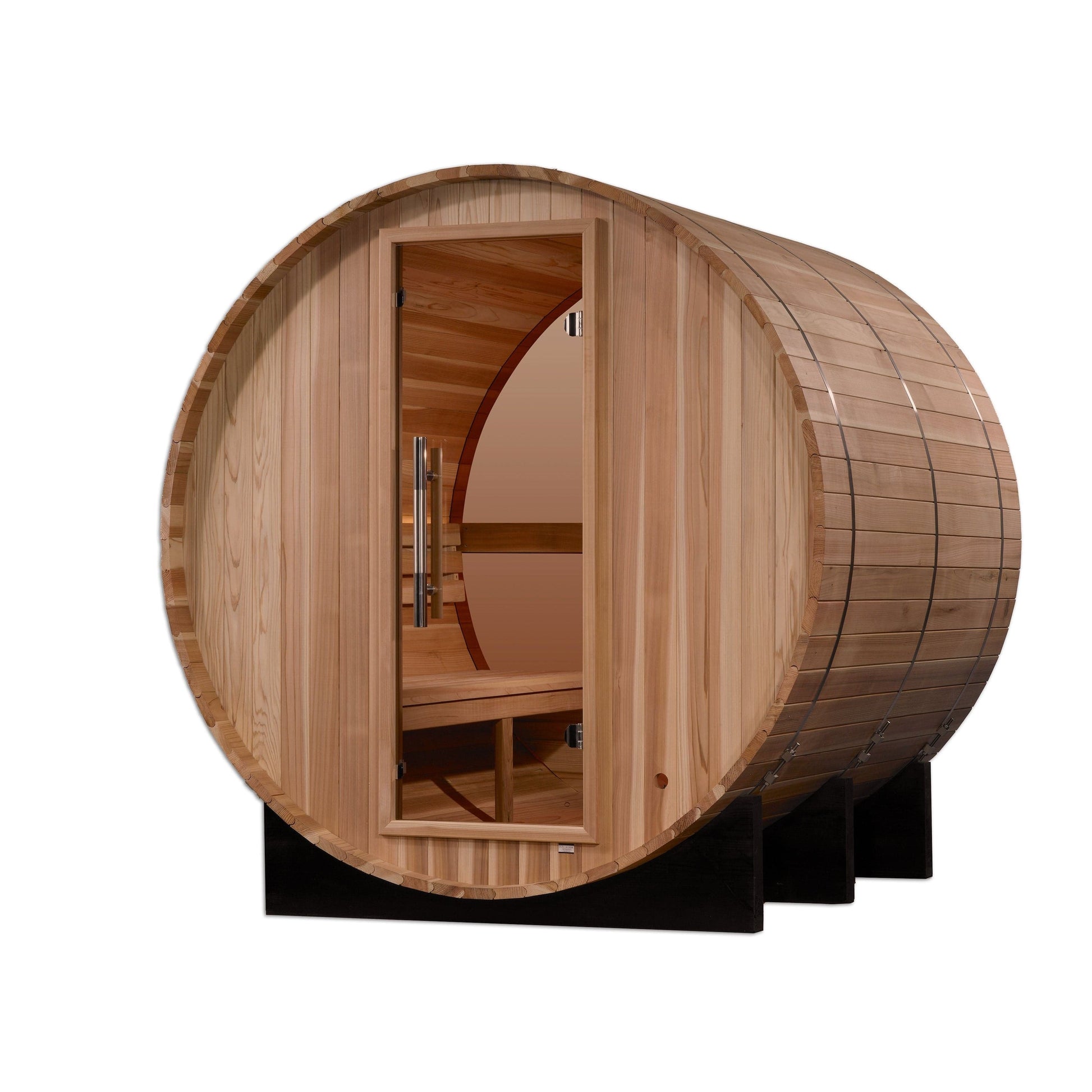 Golden Designs Sauna Golden Designs "Zurich" 4 Person Barrel with Bronze Privacy View - Traditional Sauna - Pacific Cedar