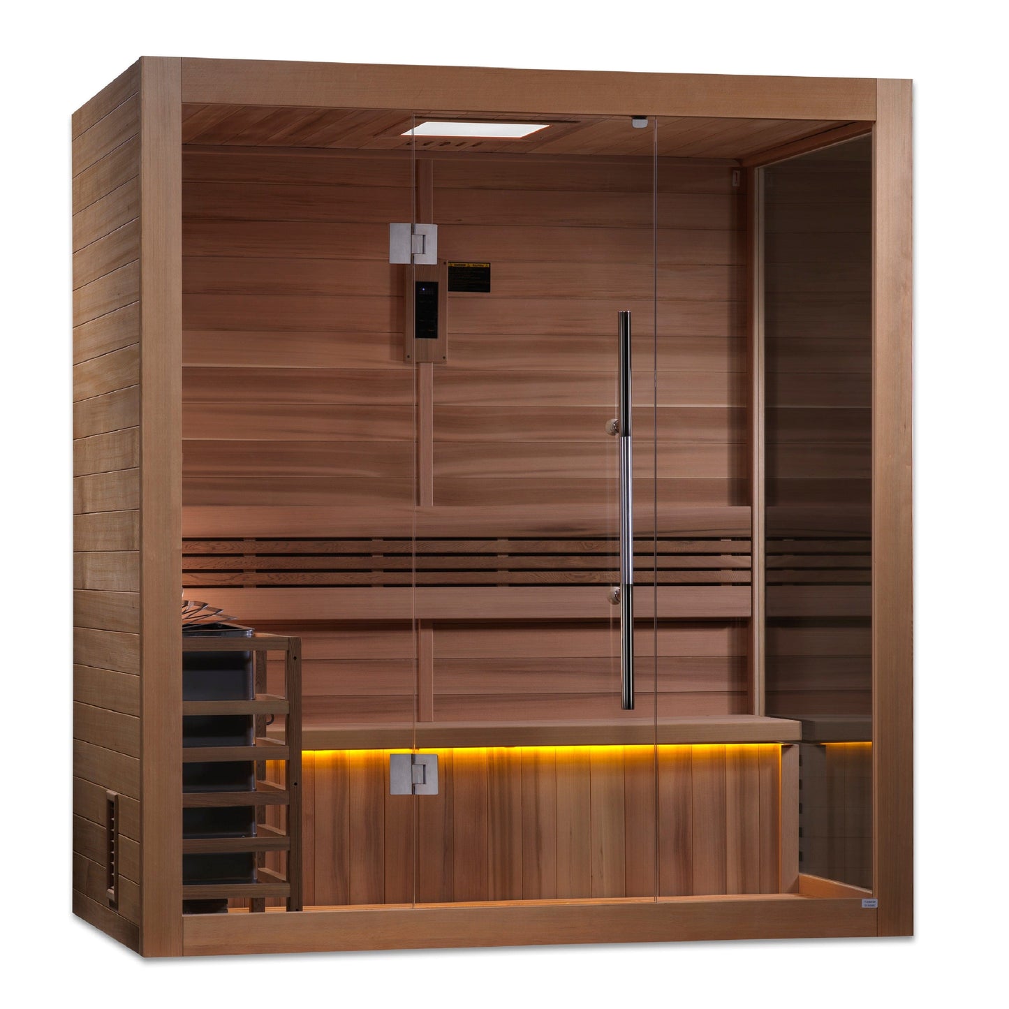 Golden Designs Traditional Sauna Golden Designs 2023 "Forssa Edition" 3 Person Traditional Steam Sauna - Canadian Red Cedar Interior