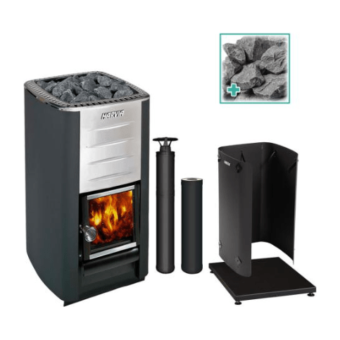 Harvia Wood Burning Sauna Heater Harvia M3 Wood-Burning Stove Kit - Black