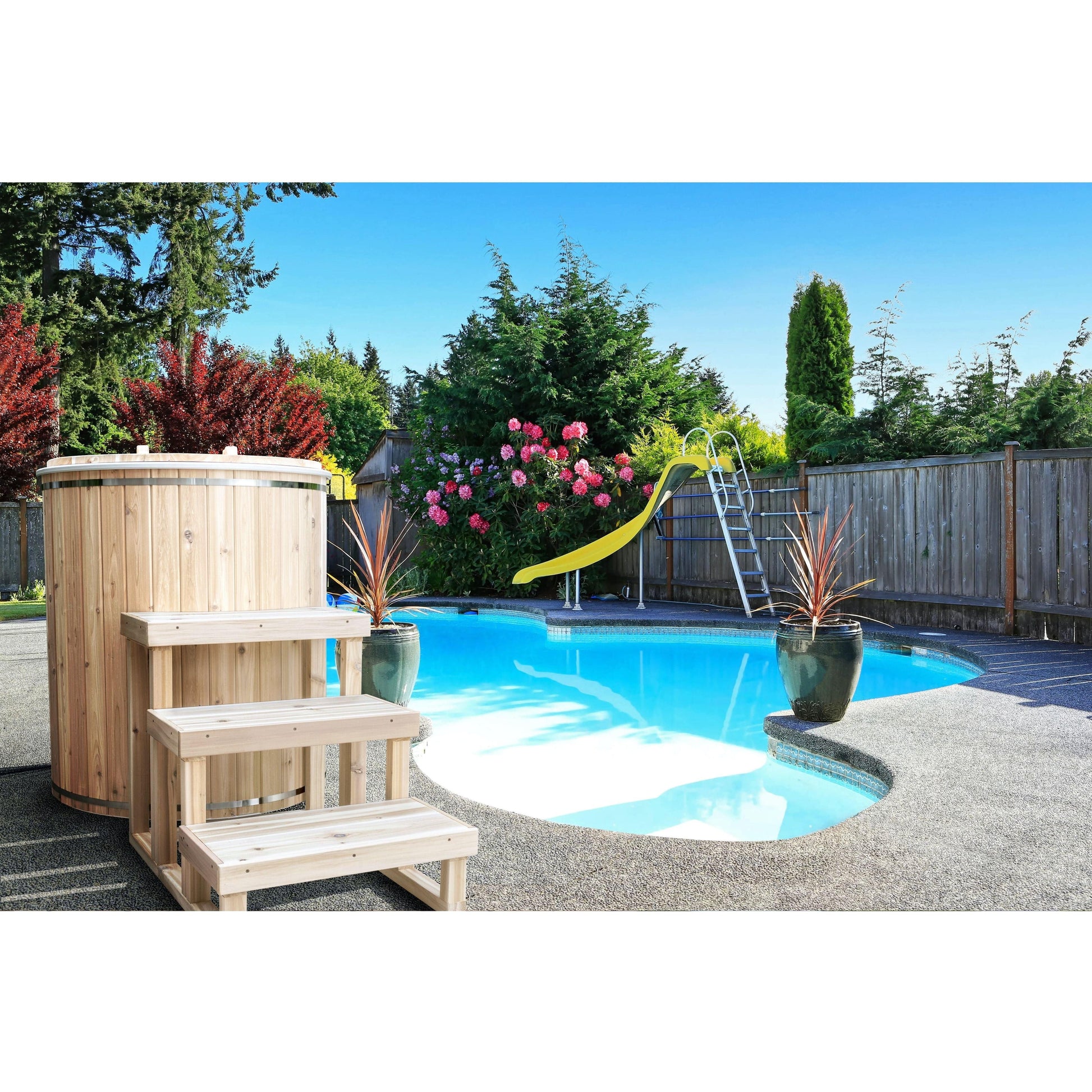 Leisurecraft Cold Plunge Baltic Plunge Tub & 3 Tier Steps Leisurecraft The Baltic Plunge Tub