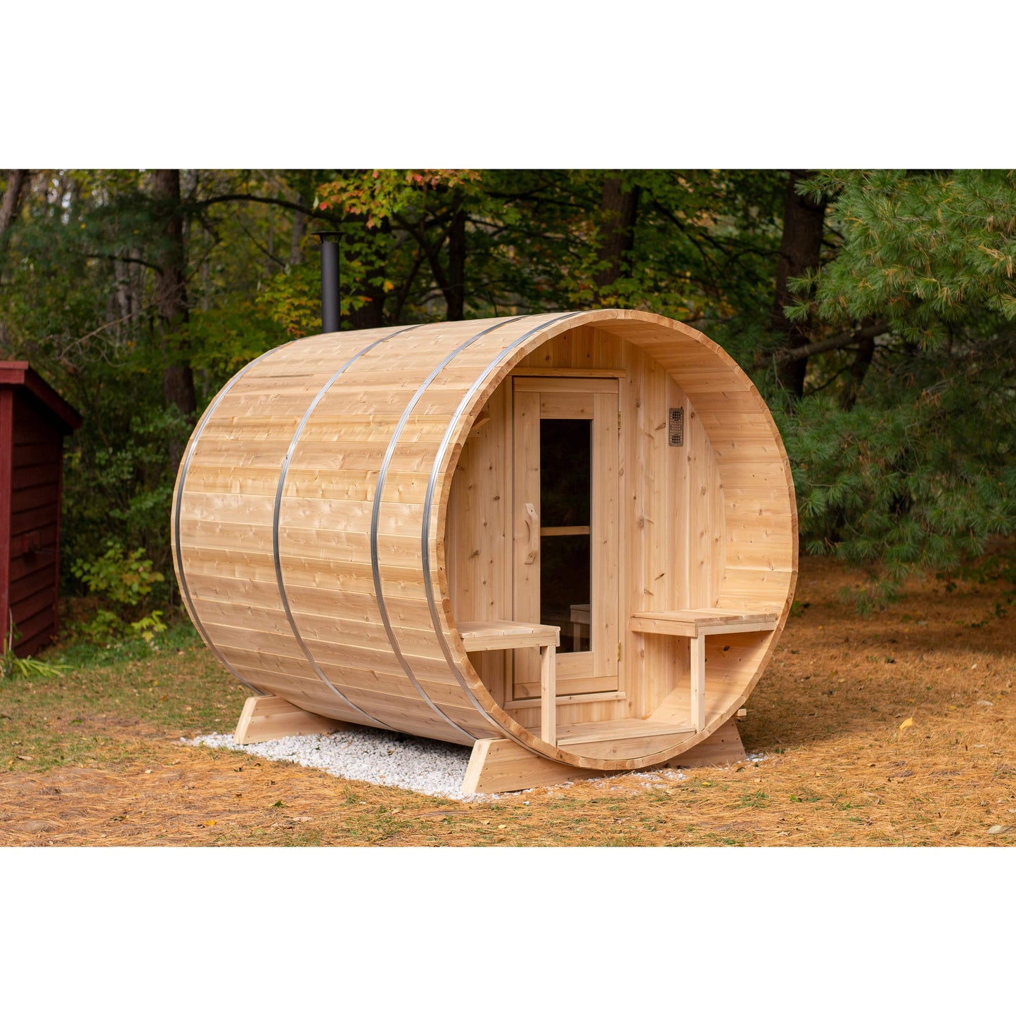 Leisurecraft Sauna Designer B 6KW Sauna Heater with Rocks ($1341) Leisurecraft CT Serenity Barrel Sauna - 4 person